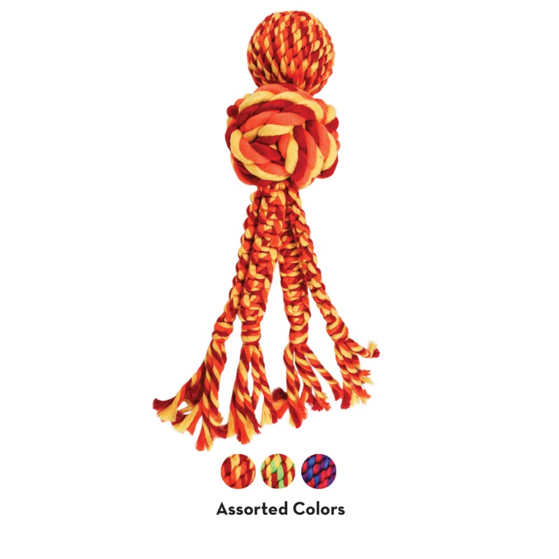 Kong Dog Toy Wubba Weaves w/Rope  Large Assorted