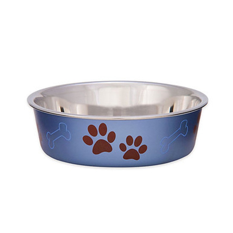 Loving Pets Bella Stainless Steel Dog Bowl Blueberry Small