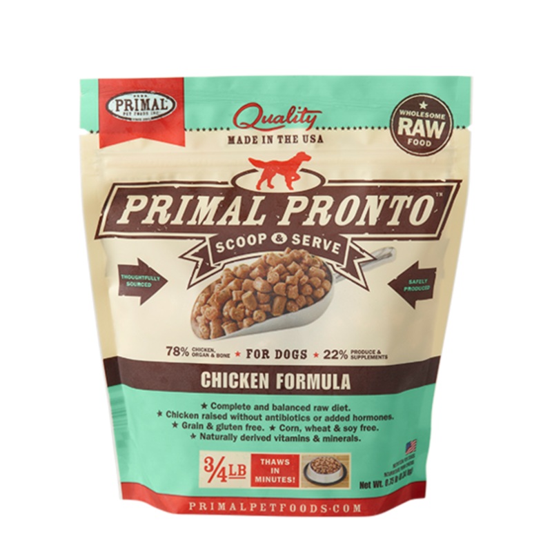 Primal Pet Foods Canine Chicken Pronto Formula Dog Food, 0.75 Lb, Zip-seal