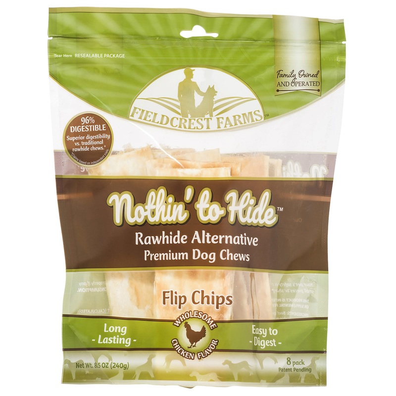 TopDawg 39137 Nothin to Hide Rawhide Alterntive Chicken Flip Chips - Pack of 8