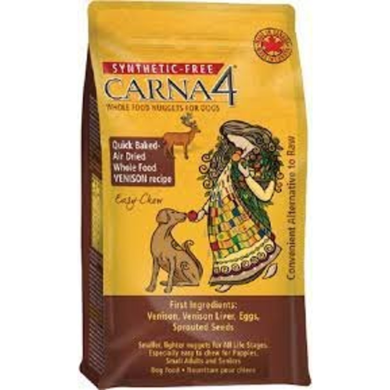CARNA4 Easy Chew Air Dried While Food for Dogs - Venison 5lb