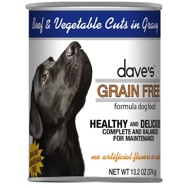 Daves Grain Free Wet Dog Food 13oz Beef and Veggies