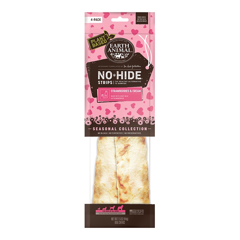 Earth Animal No Hide Strawberries & Cream Strips 4pk