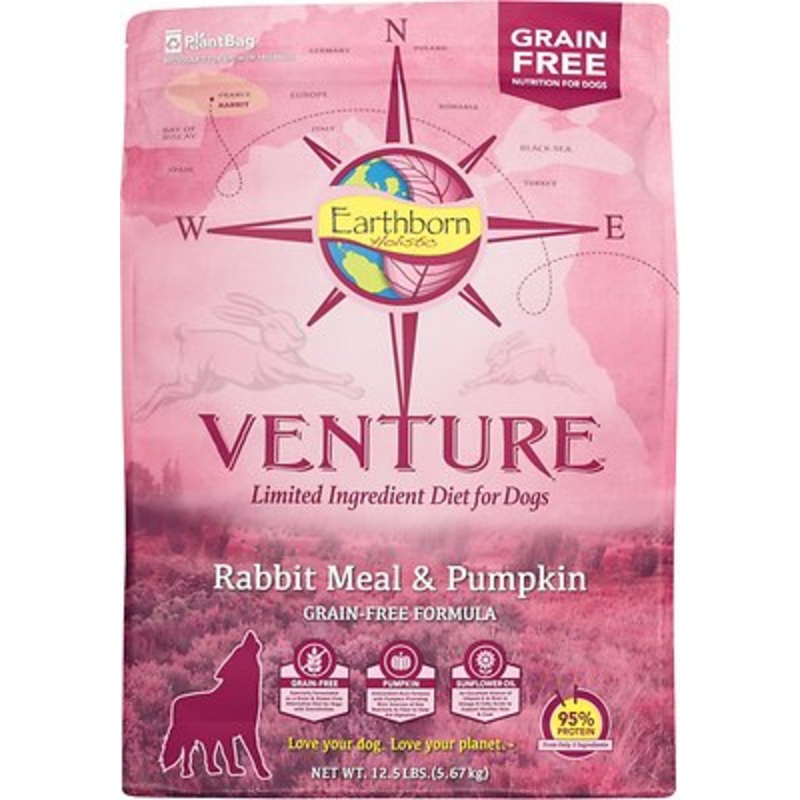 Earthborn Holistic Venture Grain-Free Limited Ingredients Rabbit & Pumpkin Dry Dog Food  4 lb