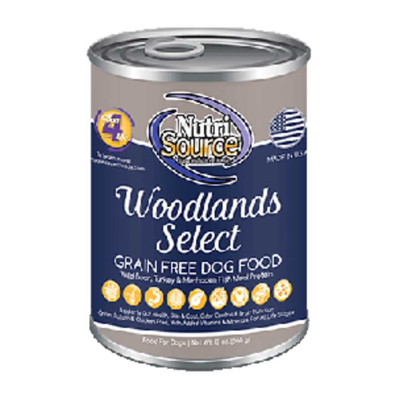 NutriSource Grain Free Canned Woodlands Select Dog Food  13oz