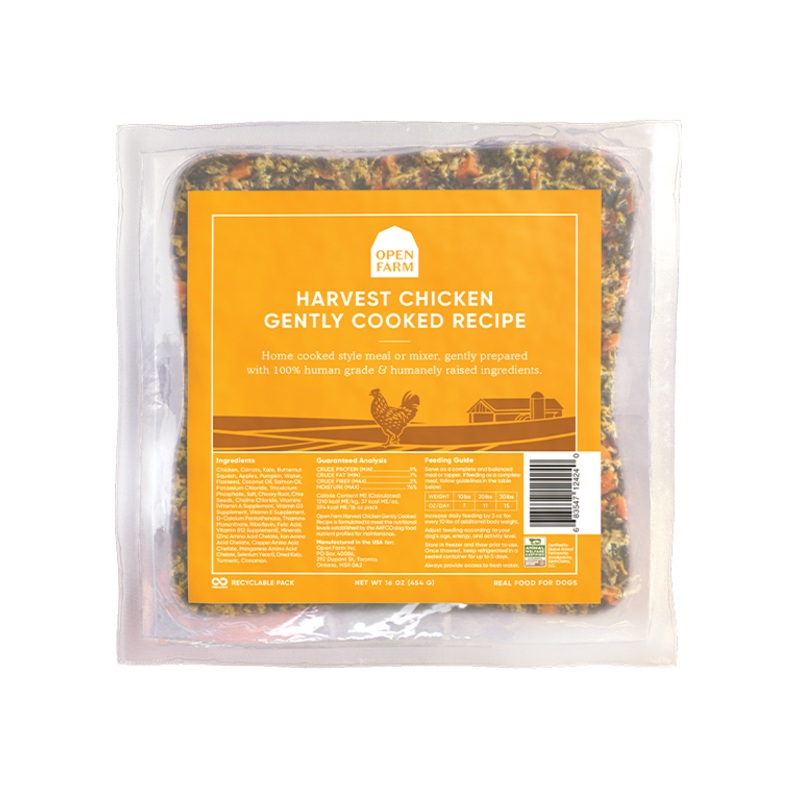Open Farm Frozen Gently Cooked Dog Food 16oz Chicken
