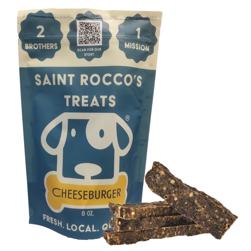 Saint Roccos Cheeseburger Recipe Jerky Dog Treats 3oz