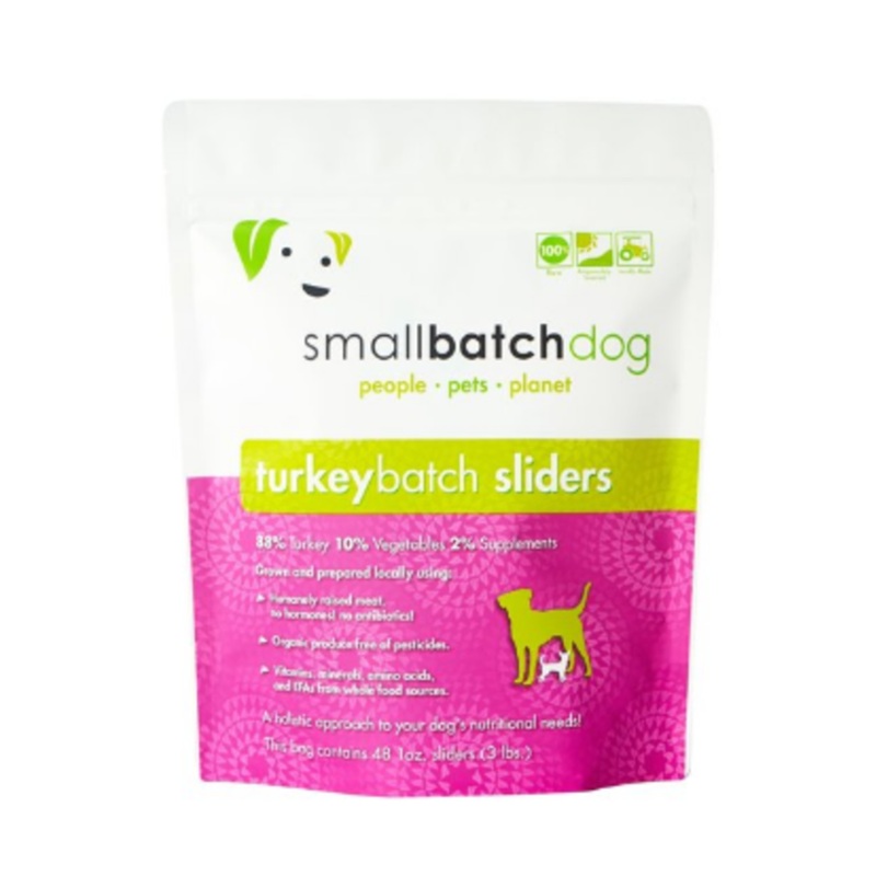 Small Batch Frozen Dog Food 1oz Sliders Turkey 3lb