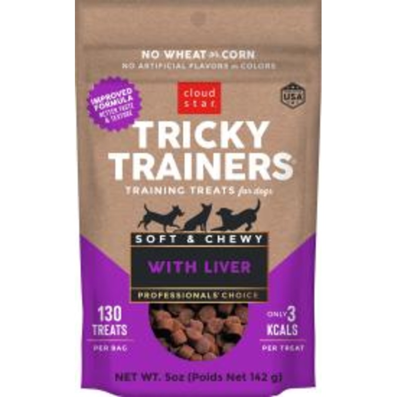 Cloud Star Tricky Trainers Soft & Chewy Dog Treats, Liver, 5 oz. Pouch