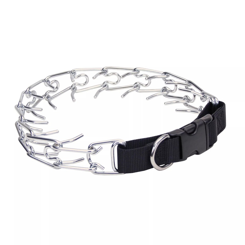 Coastal Titan Easy-On Dog Prong Training Collar with Buckle 3.0mm 18in Black