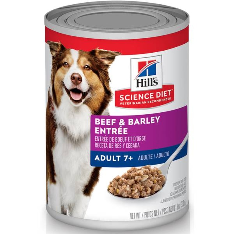Hill's Science Diet Adult 7+ Beef & Barley Entre Canned Dog Food, 13 oz
