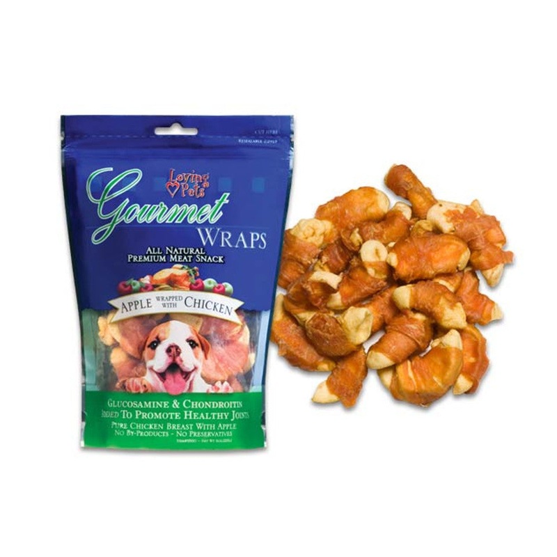 Loving Pets Gourmet Chicken-Wrapped Dog Treats 6oz Apple
