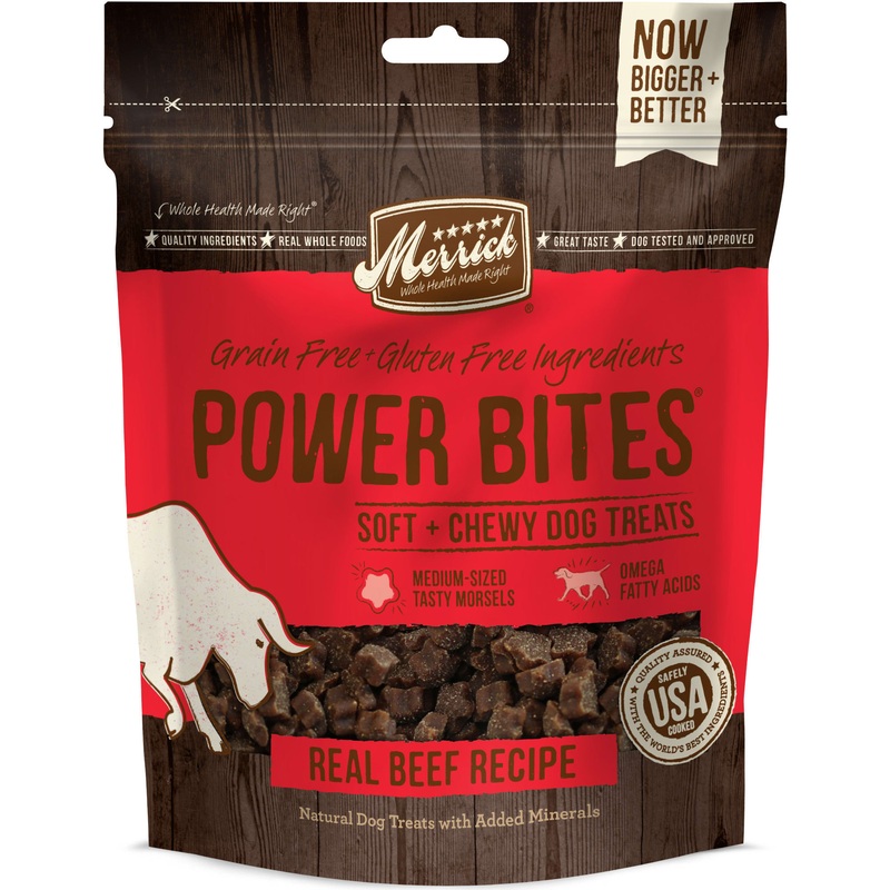 Merrick Power Bites Soft & Chewy Real Texas Beef All Life Stages Dry Dog Treats, 6 Oz