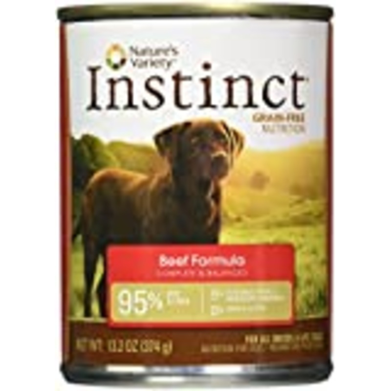 Nature's Variety Instinct, Grain-Free Canned Dog Food, Beef, 13.2 Oz