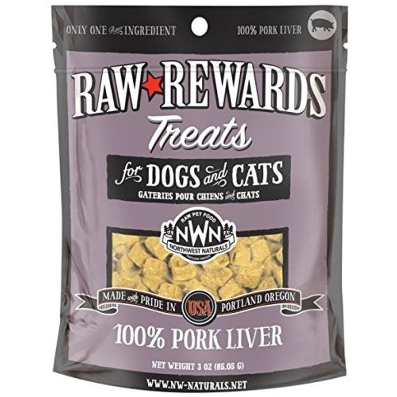 NW Naturals Raw Rewards Grain-Free Pork Liver Freeze Dried Cat & Dog Treats, 3 Oz