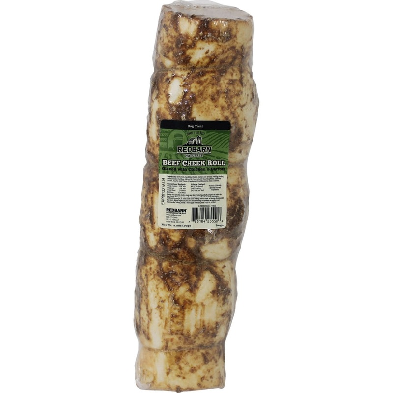 Redbarn Pet Products Beef Cheek Roll Chicken & Carrot  Large