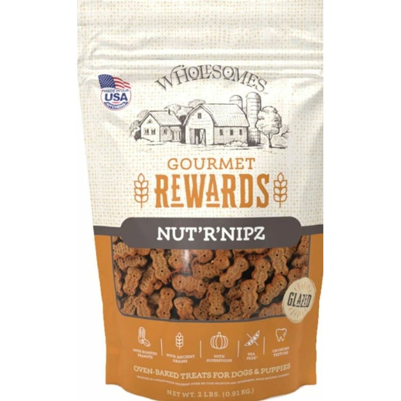 SportMix Wholesomes Gourmet Rewards Nut R Nipz Dog Biscuits  Peanut Butter  2Lb. Bag