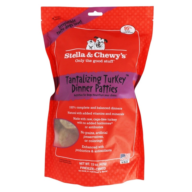 Stella & Chewy's Tantalizing Turkey Dinner Patties Grain-Free Freeze-Dried Raw Dry Dog Food, 14 oz.