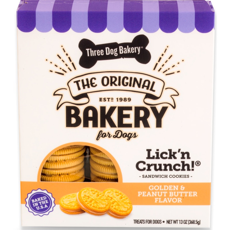 Three Dog Bakery Classic Cremes Vanilla and Peanut Butter Dry Dog Treat 13oz