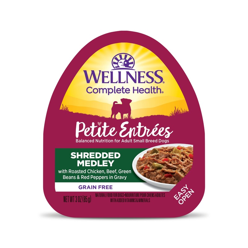 Wellness Petite Entres Shredded Medley With Roasted Chicken Beef Green Beans & Red Peppers 3oz Cup