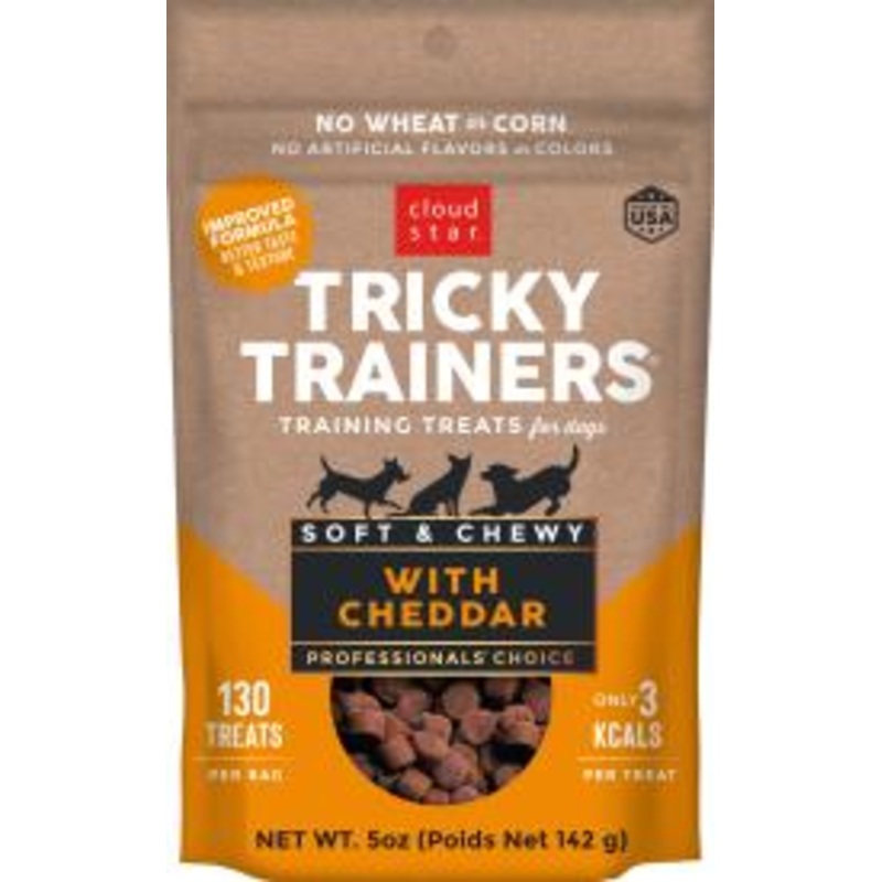 Cloud Star Tricky Trainers Soft & Chewy Dog Treats, Cheddar, 5 oz. Pouch