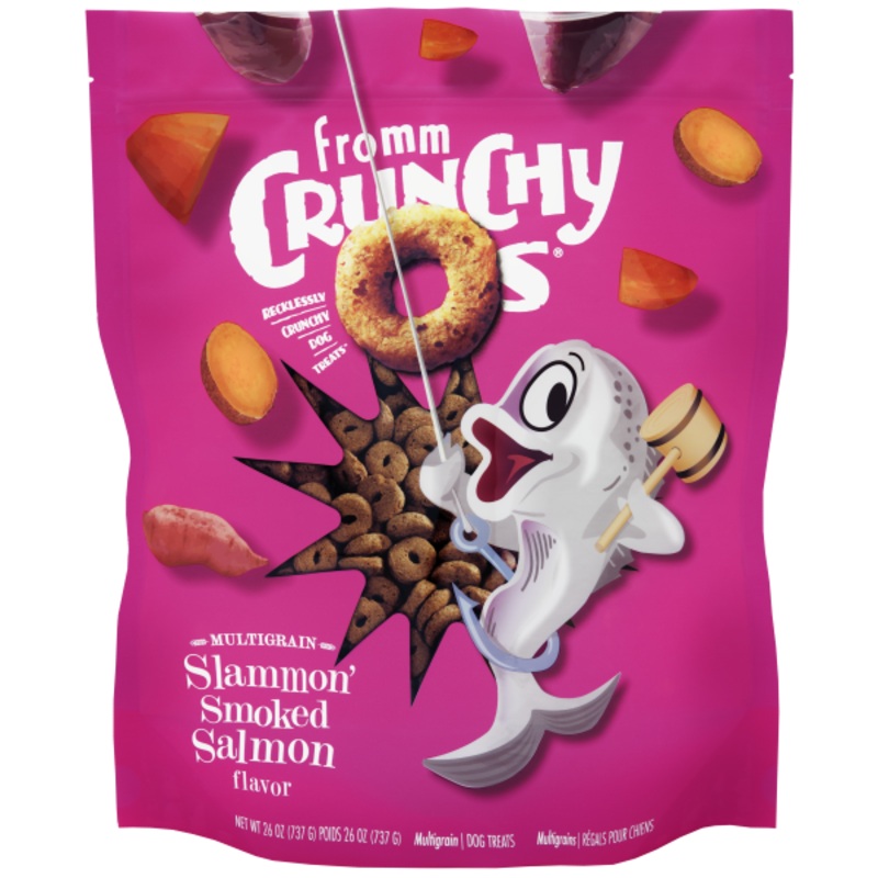 Fromm Dog Crunchy Os Slammon Smoked Salmon Treats 26 oz