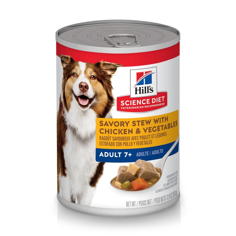 Hill's Science Diet Adult 7+ Savory Stew with Chicken & Vegetables Canned Dog Food, 12.8 oz