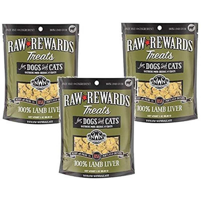 NW Naturals Raw Rewards Lamb Liver Freeze Dried Dog Treats  3 Oz
