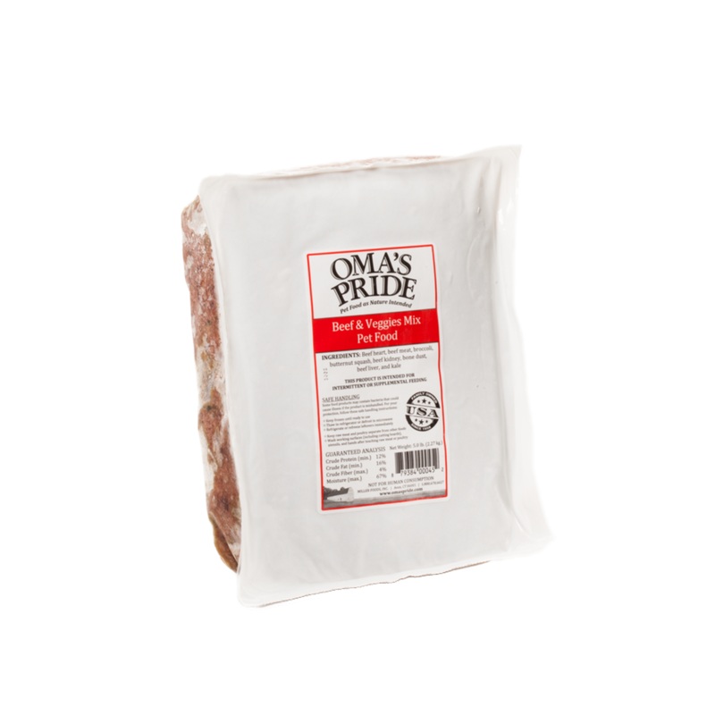 Oma's Pride Beef Vegetable Dog Food 5lb