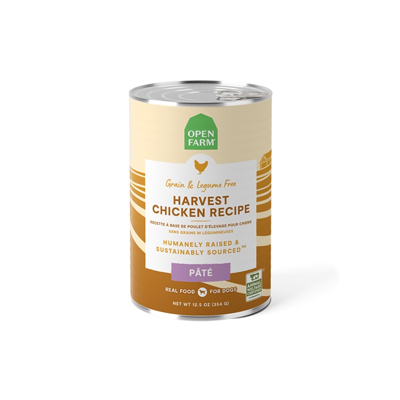 Open Farm Grain Free Harvest Chicken Pate Wet Dog Food 12.5oz Can