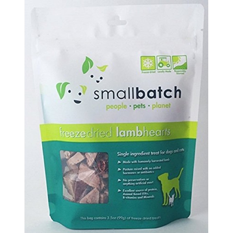 Small Batch Lamb Hearts Freeze Dried Dog Treats, 3.5oz