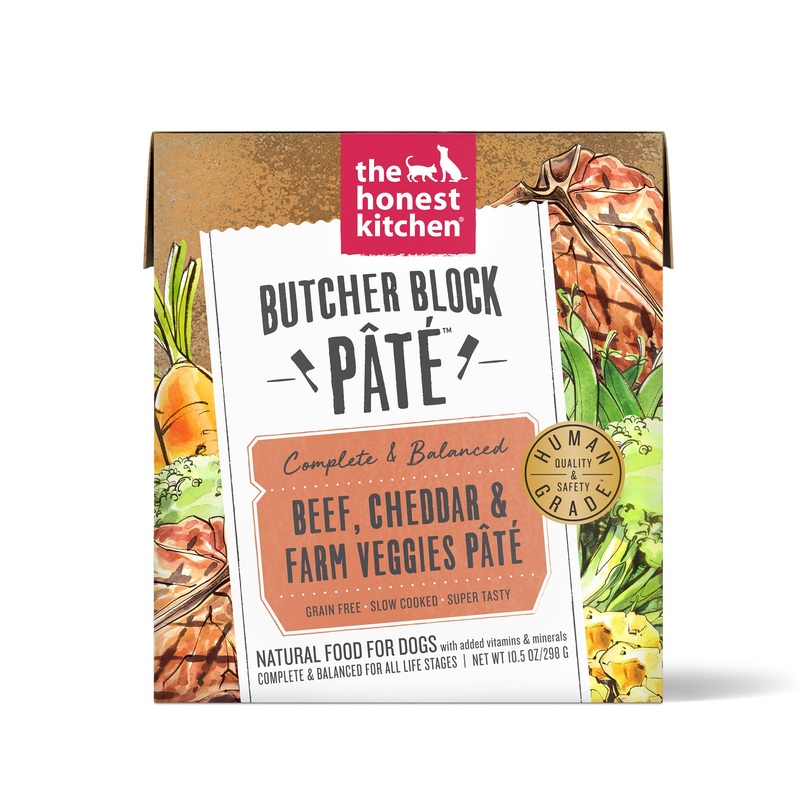 The Honest Kitchen Butcher Block Pt: Beef, Cheddar & Farm Veggies Wet Dog Food 10.5oz