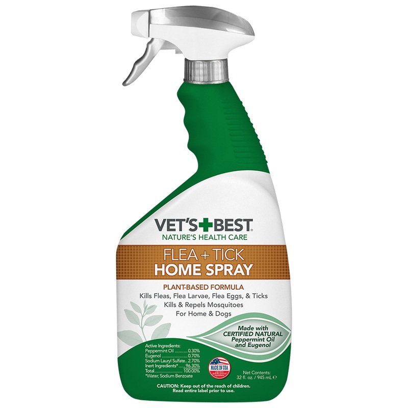 Vet's Best Flea and Tick Home Spray  Flea Treatment for Dogs and Home  Flea Killer with Certified Natural Oils  32 Ounces