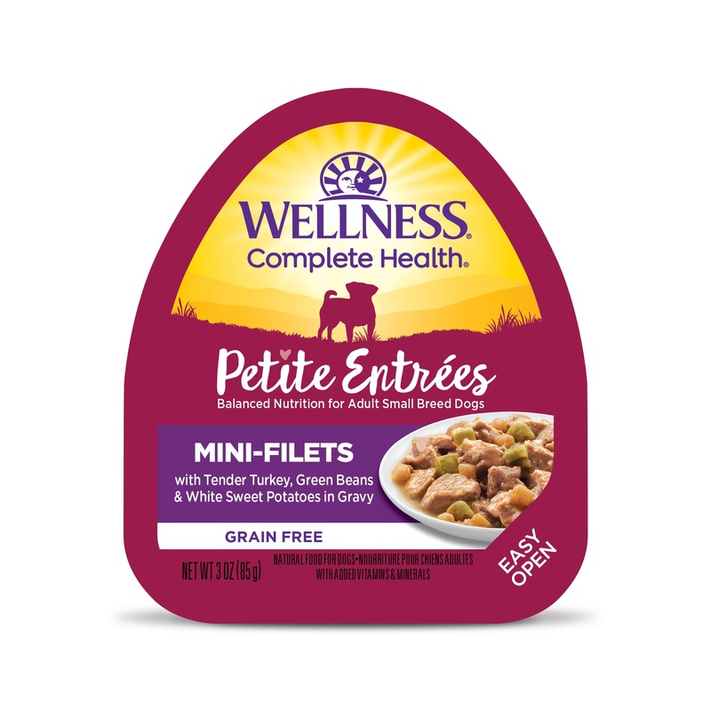Wellness Petite Entres Mini-Filets With Tender Turkey Green Beans & White Sweet Potatoes in Gravy 3oz Cup