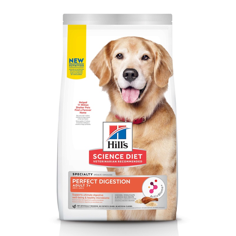 Hill's Science Diet Adult 7+ Perfect Digestion Chicken Dry Dog Food, 12 lbs.
