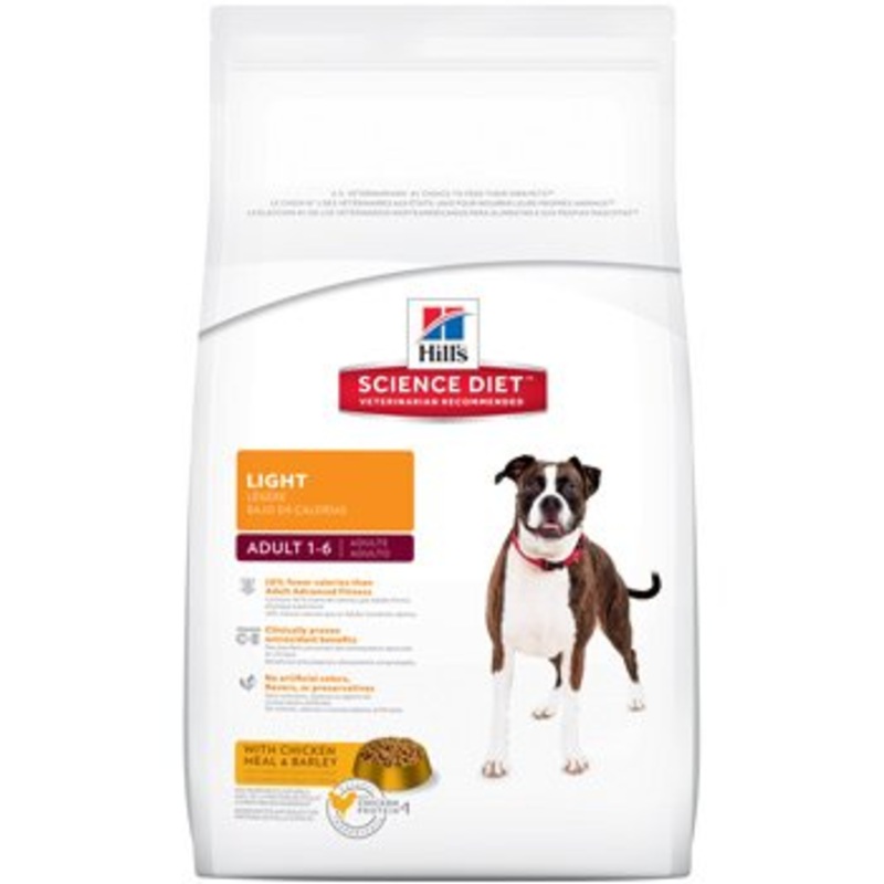 Hill's Science Diet Adult Light with Chicken Meal & Barley Dry Dog Food, 17.5 lb bag