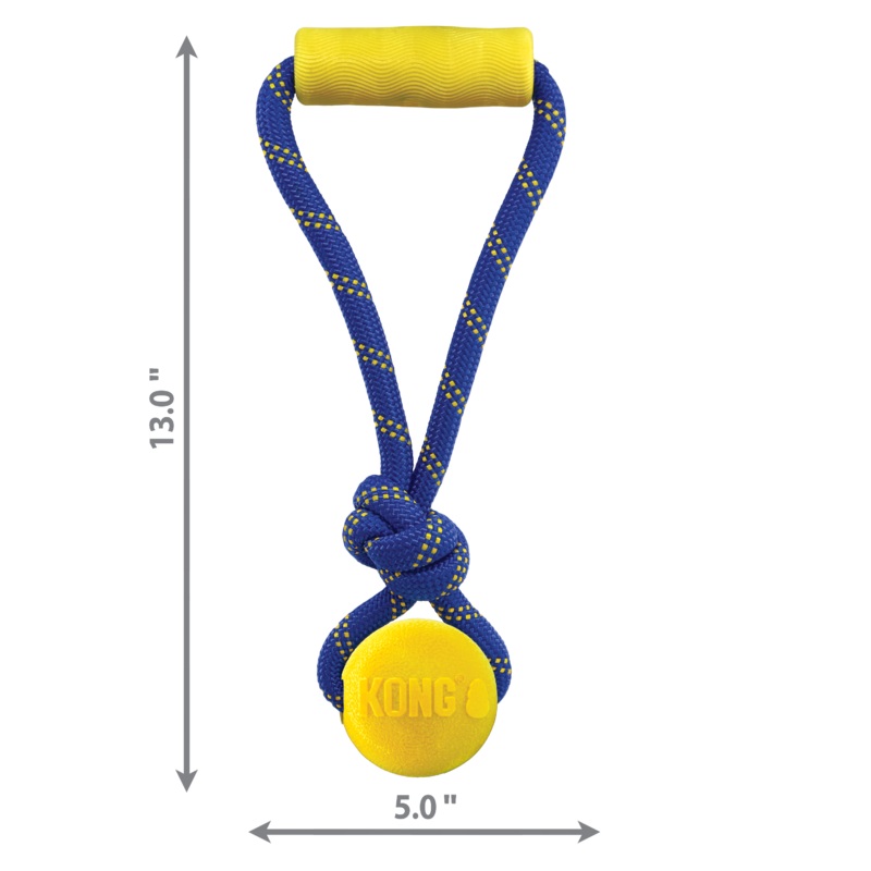 Kong Dog Toy Jaxx Brights Tug with Ball Medium Assorted