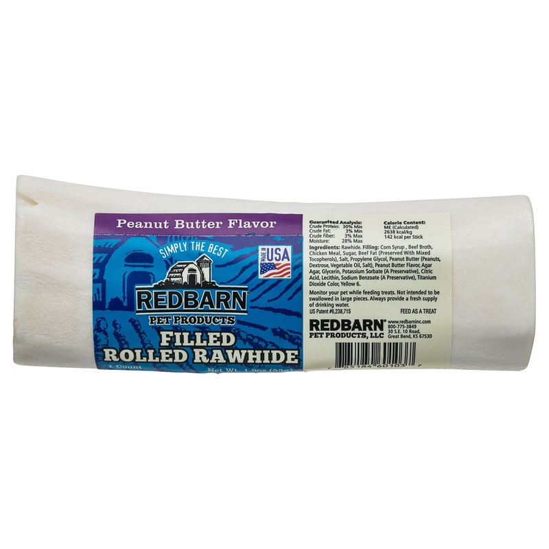 Redbarn 6in Large Peanut Butter Filled Bone Dog Treat