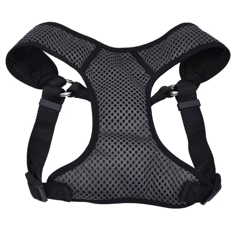 Coastal Comfort Soft Sport Wrap 3/8in Wide 11-13in Adjustable Dog Harness Grey with Black
