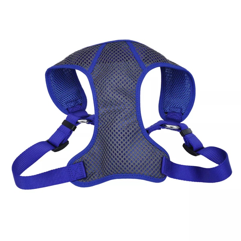 Coastal Comfort Soft Sport Wrap 3/8in Wide 11-13in Adjustable Dog Harness Grey with Blue