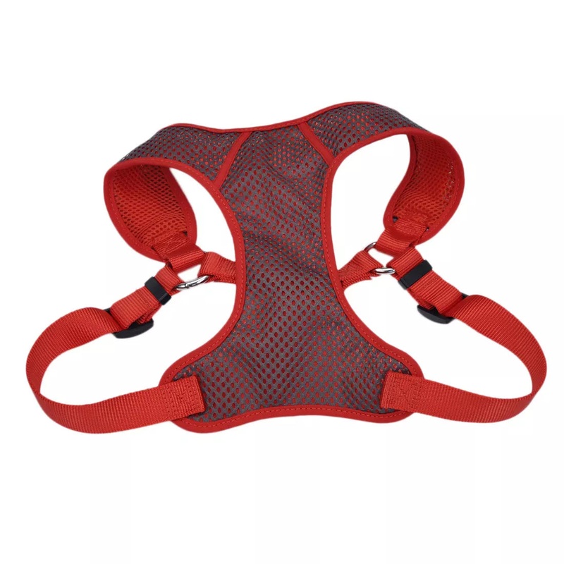 Coastal Comfort Soft Sport Wrap 3/8in Wide 11-13in Adjustable Dog Harness Grey with Red