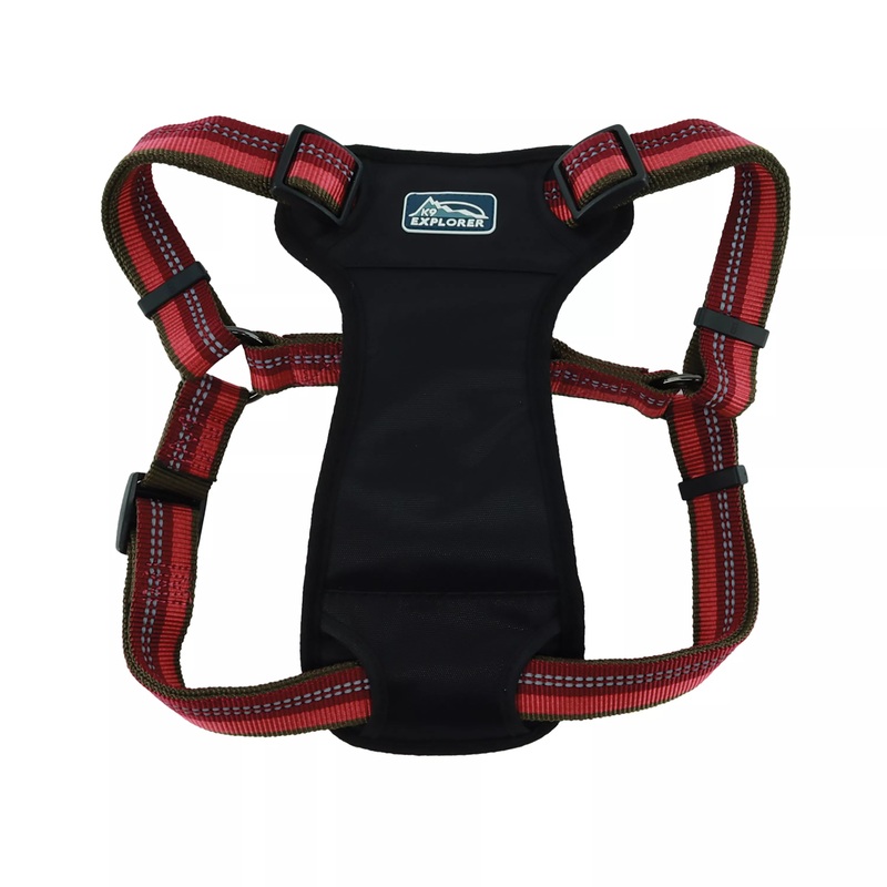 Coastal K9 Explorer Reflective Adjustable 5/8in Wide 12-18in Padded Dog Harness Berry