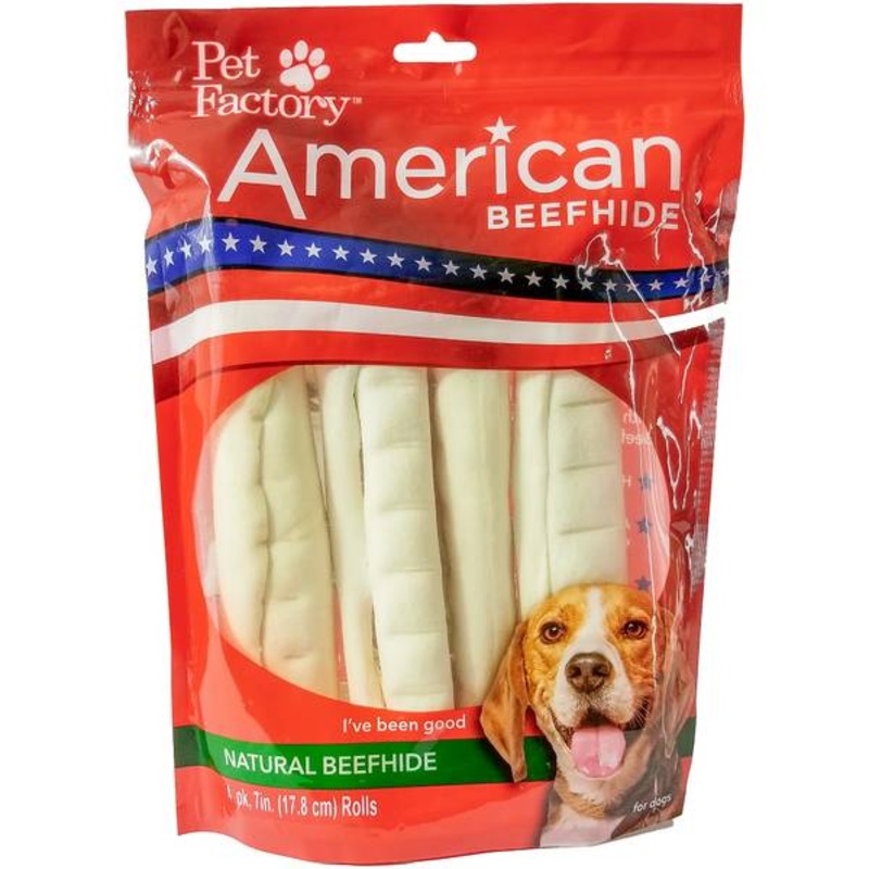 Pet Factory 7-8 American Beefhide Rolls 4-Pack"