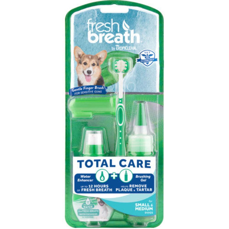 TropiClean Fresh Breath Total Care Kit for Small and Medium Dogs, 2oz