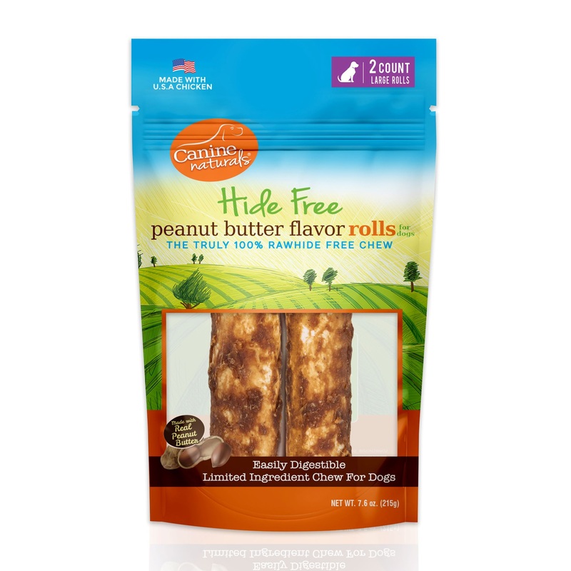 Canine Naturals Peanut Butter Recipe Large Dog Chews 7.6oz 2pk