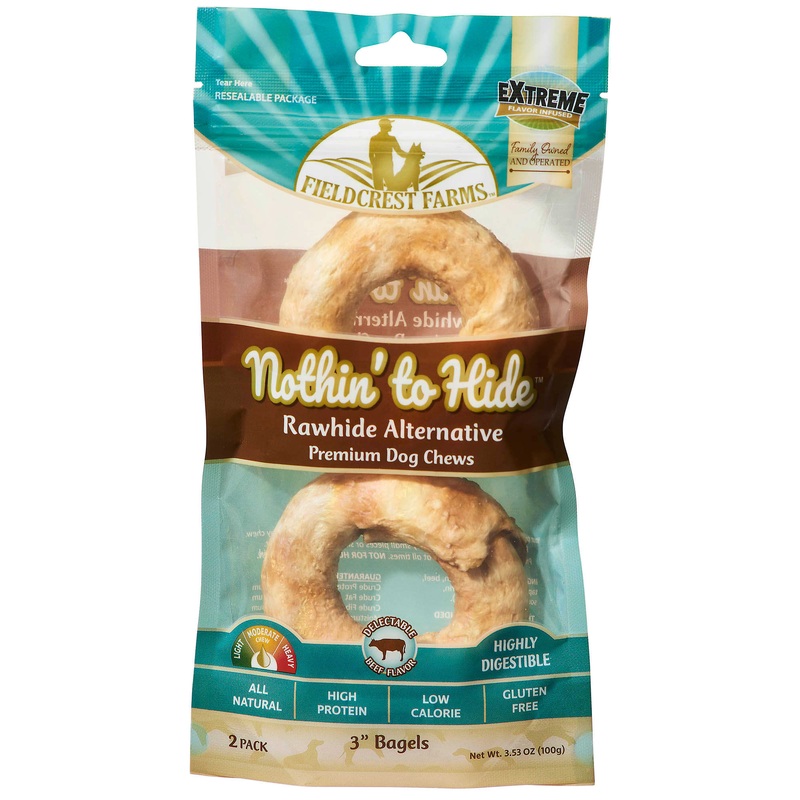Fieldcrest Farms Nothin' to Hide Bagels Beef Flavor Premium Dog Chews, 3.5 oz., Pack of 2
