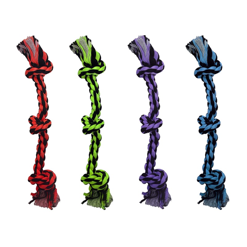 MultiPet Dog Toy Nuts for Knots 3 Knot Rope 15in Assorted