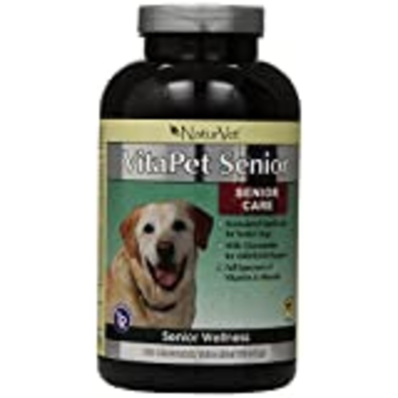 NaturVet VitaPet Daily Vitamin Supplement for Senior Dogs, 180 Time Release Chewable Tabs