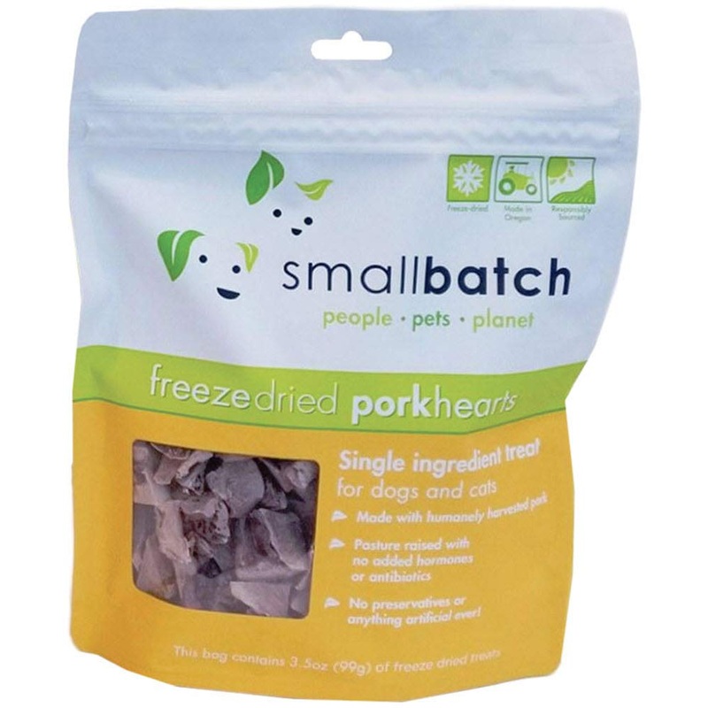 Small Batch 3.5oz Freeze-Dried Pork Heart Treat Dog & Cat Food