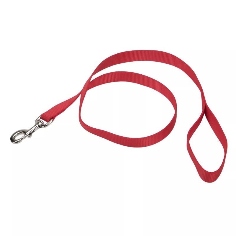 Coastal Single Ply 6ft Long 1in Dog Leash Red